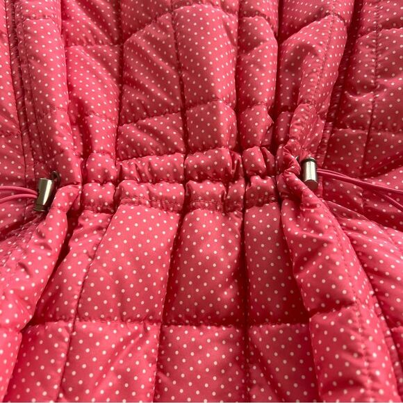 Croft & Barrow Lightweight Polka Dot Coral White Zip Quilted Vest Size S - Picture 8 of 12